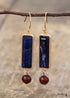 Boho Earrings, Dangle Earrings, Navy Blue Sodalite